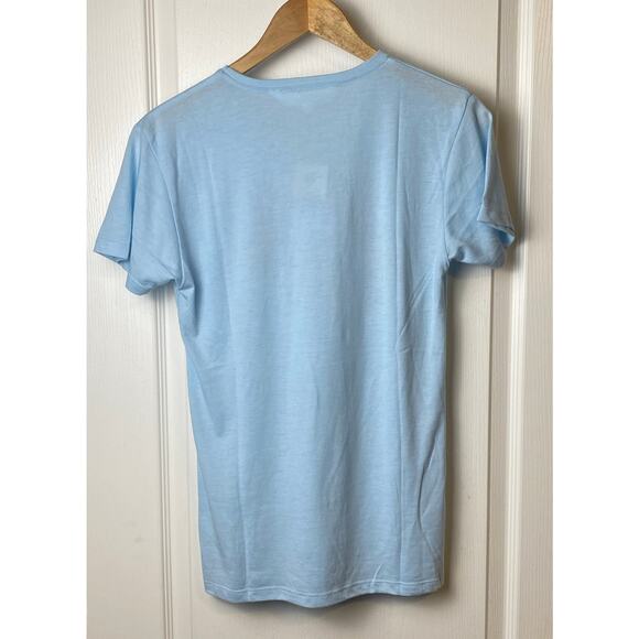 Royal Standard Women's Glacier Blue Candy Cane Santa T-shirt Size X-Small - Picture 5 of 8